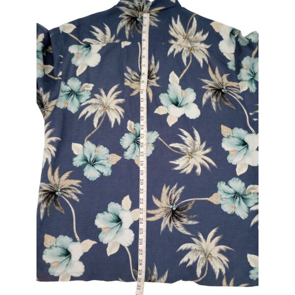TOMMY BAHAMA Men's Blue Floral 100% Silk Hawaiian Shirt Medium All Over Print - Picture 9 of 12